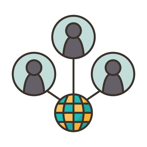 Diagram of users connected to the internet