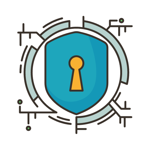 illustration of a pkeyhole and shield
