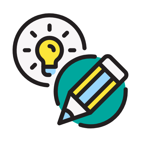 Illustration of a pencil and light bulb