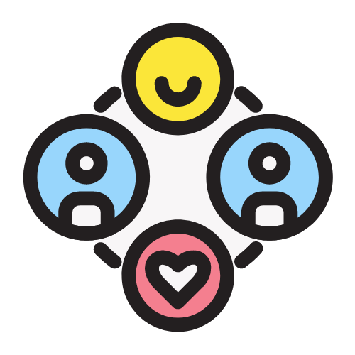 Illustration of being connected to all family members and audiences