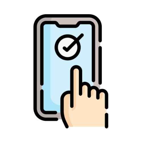 illustration of using a device to report a problem