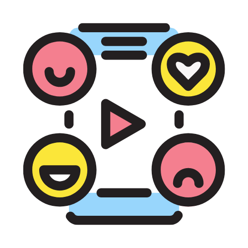 Illustration of using a device to socialise with others online by streaming platforms